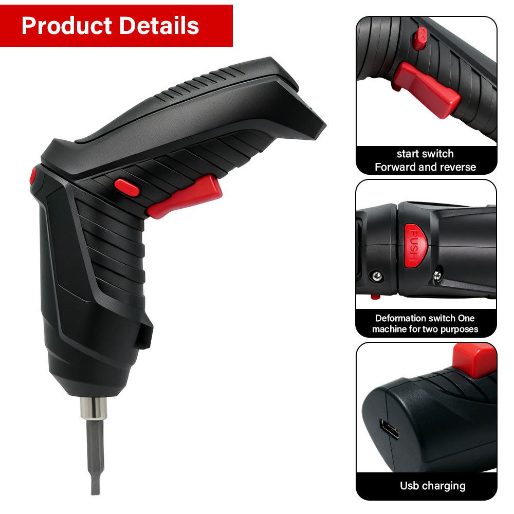 Electric Screwdriver Rechargeable Usb - 多機能3.6V充電式リチウムイオンコードレス電動ドライバーセット（3/47ピースキット付き）2026