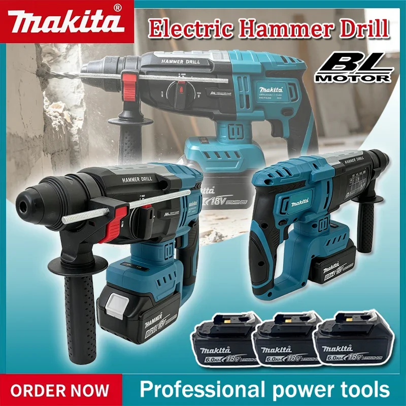 Brushless Cordless Electric Drill 18V - マキタブラシレス電動ハンマードリル 28 ミリメートル多機能コードレス充電式ドライバーツールマキタ 18V バッテリーピン用