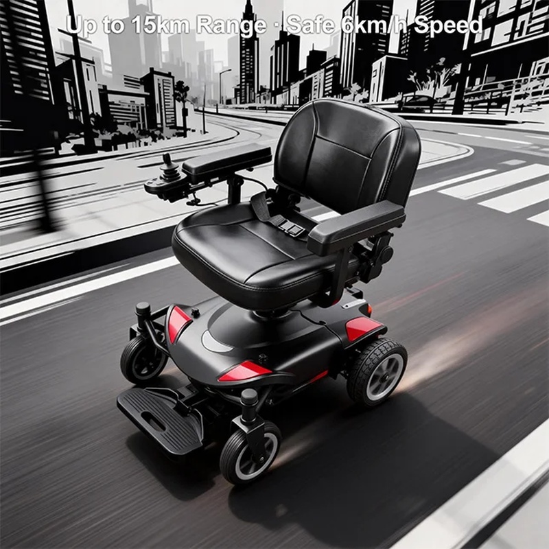 Electrical - ローブメッド 折りたたみ式電動車椅子 500Wモーター搭載 障害者向け