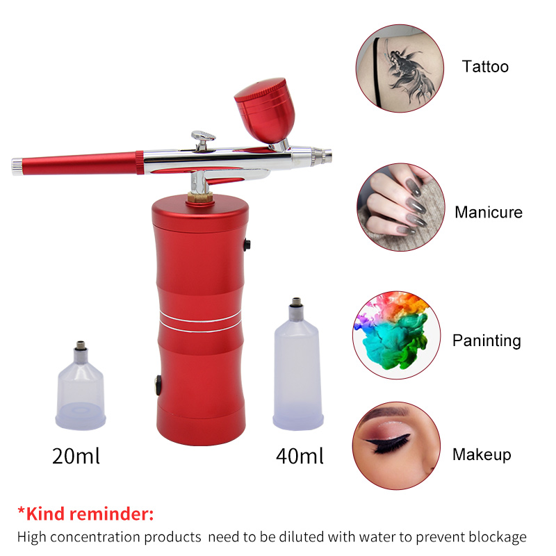 ミニairbrushナノ酸素圧力ディープスキンインジェクショ - Airbrush Kit With Mini Compressor のレビューと価格