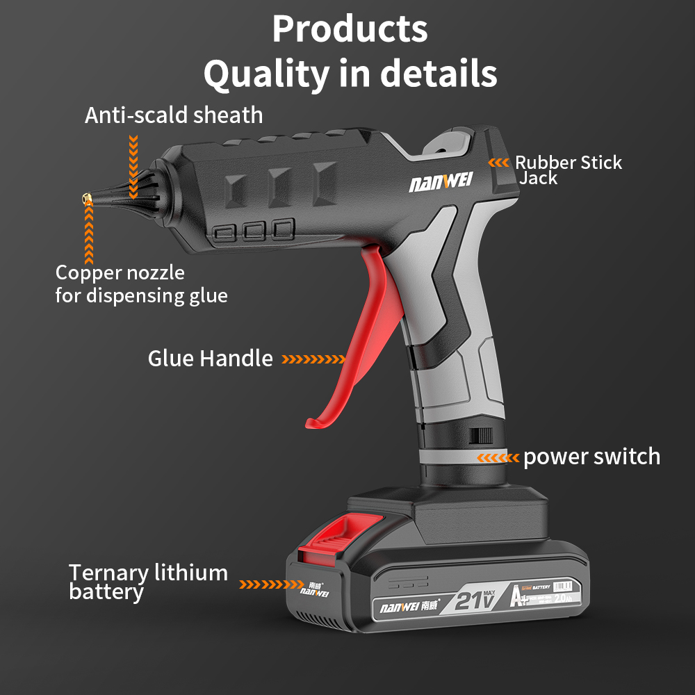 コードレスバッテリーホットメルトグルーガン 電動修理DIYツ - Hot Melt Glue Gun Cordless のレビューと価格