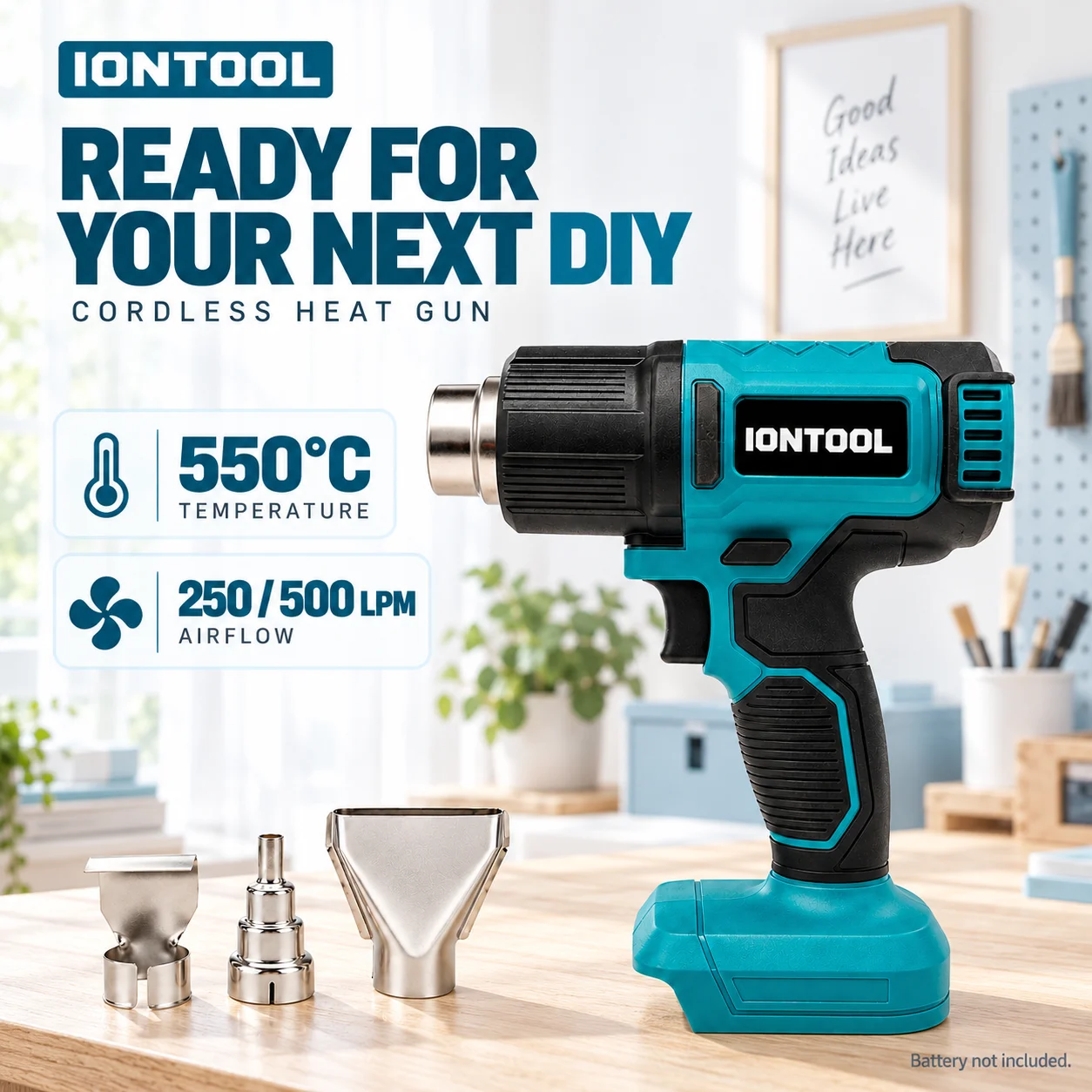 IONTOOL 高耐久性コードレスヒートガン 550 ℃   - Cordless Heat Gun For Shrink Tubing のレビューと価格