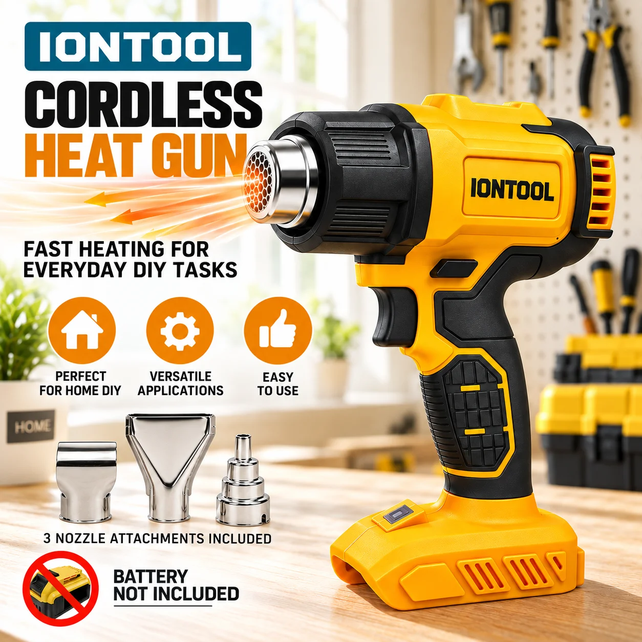 IONTOOL 黄色コードレスヒートガン 550 ℃   家 - Cordless Heat Gun For Shrink Tubing のレビューと価格