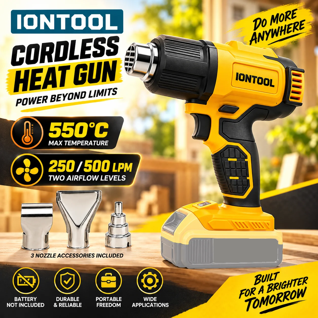 IONTOOL コードレスヒートガン 550 ℃   高温で - Cordless Heat Gun For Shrink Tubing のレビューと価格