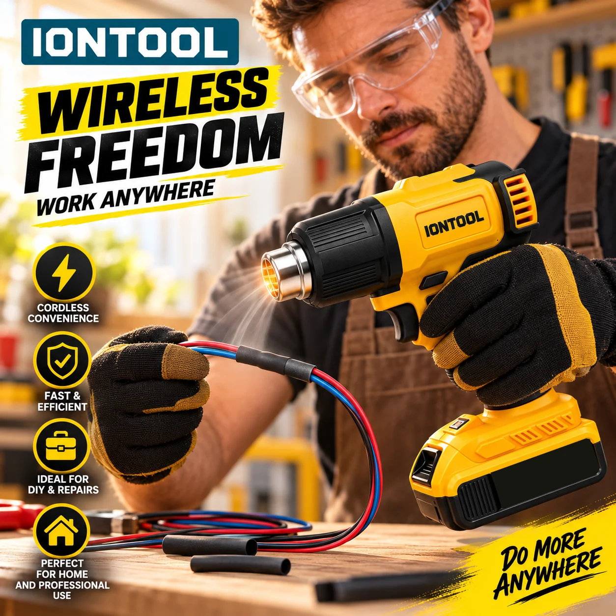 IONTOOL コードレスヒートガン 550 ℃   高温で - Cordless Heat Gun For Shrink Tubing のレビューと価格