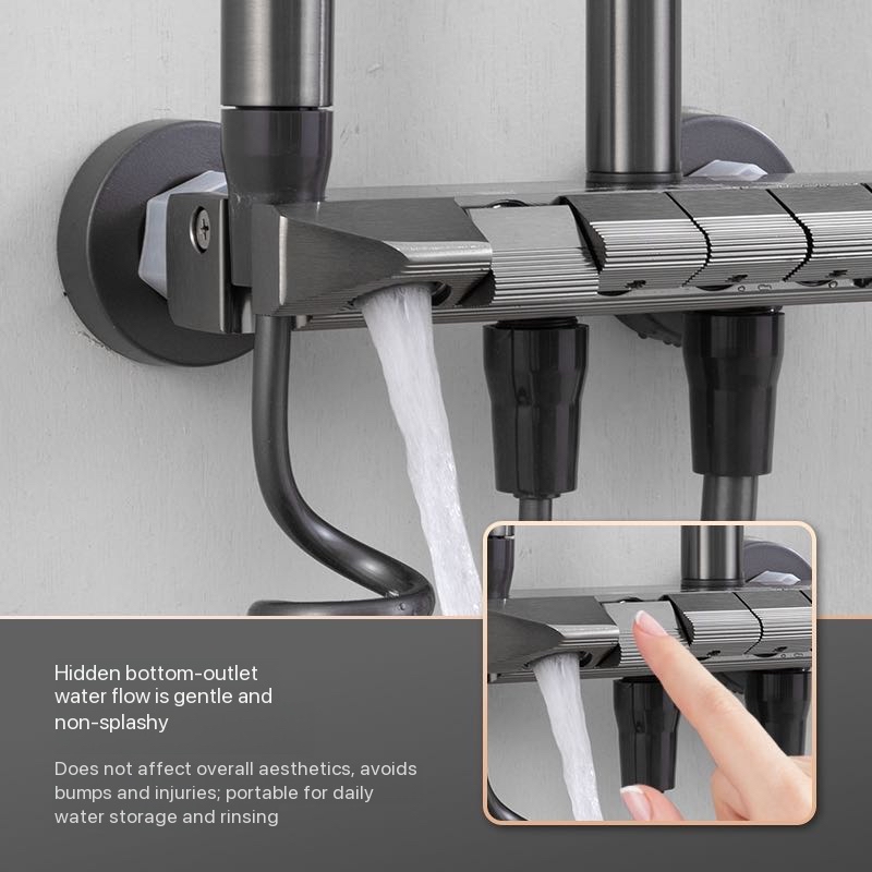 グレークロームバスルームシャワー水栓セット壁掛けシャワーコラ - Plumbing のレビューと価格