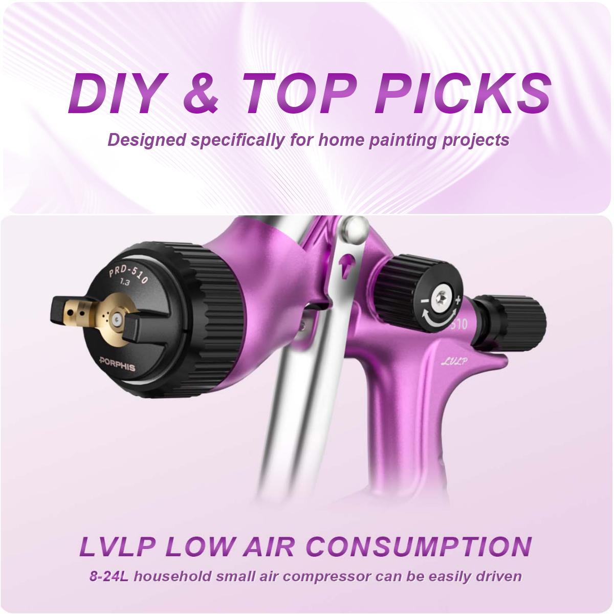 オリジナルPORPHIS PRD-510ペイントガンLVLP - Airbrush Kit With Mini Compressor のレビューと価格