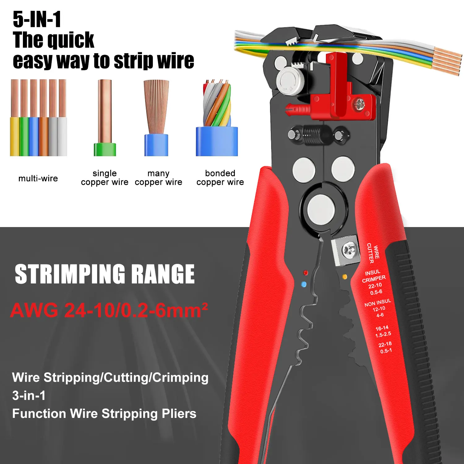 HS-D1 自動調整式ワイヤーストリッパー。3つの機能（スト - Automatic Wire Stripper Cutter のレビューと価格